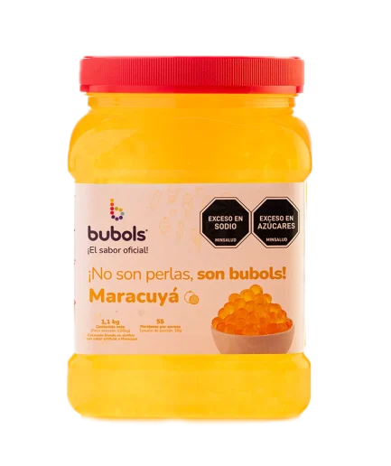 Perlas explosivas bubols con sabor a  Maracuyá