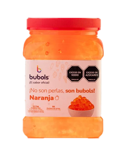 Perlas explosivas bubols con sabor a  Naranja
