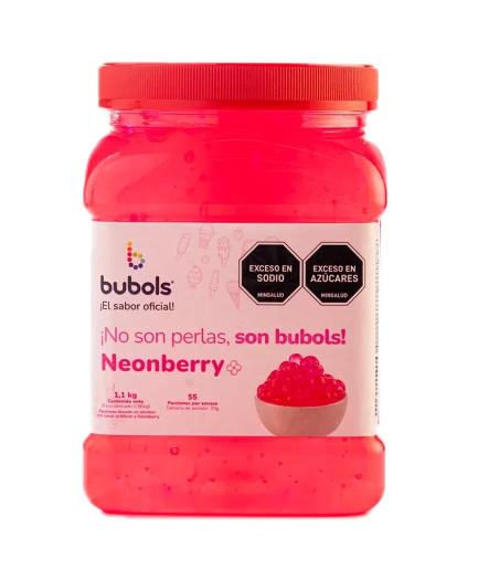 Perlas explosivas bubols con sabor a  Neonberry