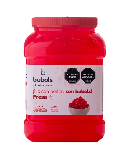 Perlas explosivas bubols con sabor a  Fresa