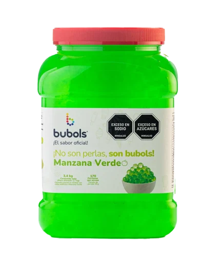 Perlas explosivas bubols con sabor a  Manzana verde
