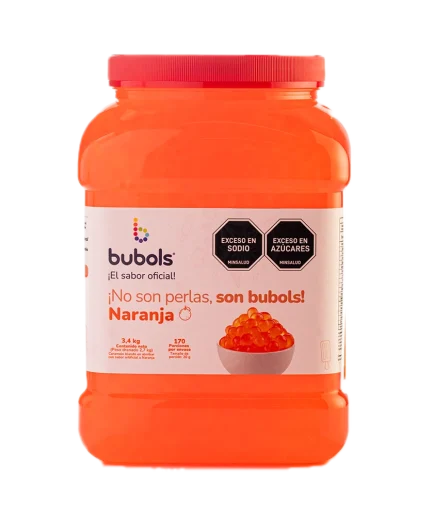 Perlas explosivas bubols con sabor a  Naranja