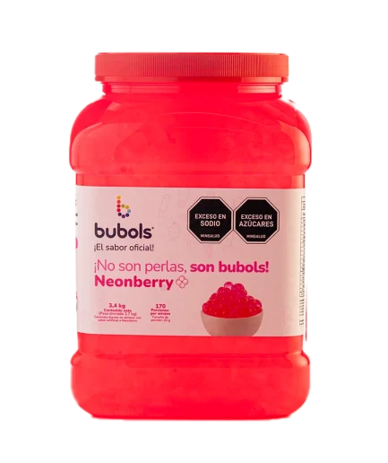 Perlas explosivas bubols con sabor a  Neonberry