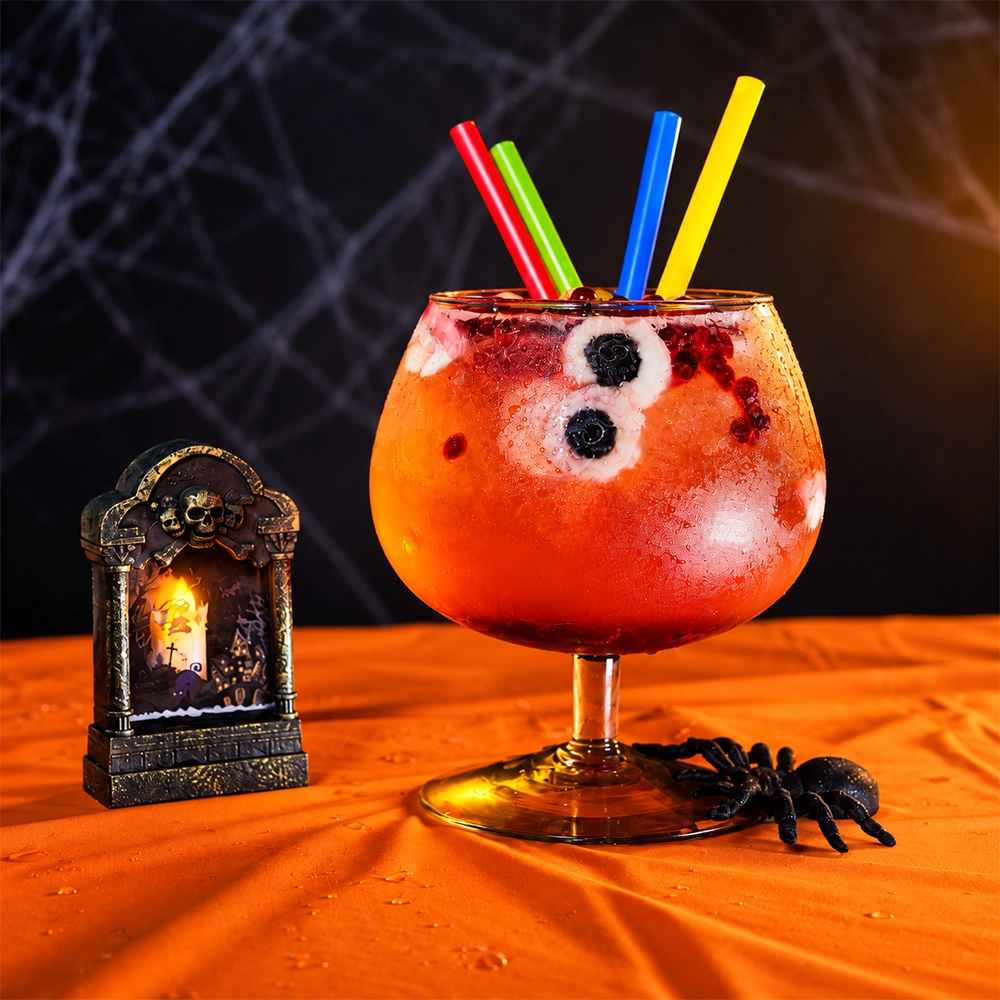 Bebida de Halloween preparada con Gel para Escarchar Bubols Maracuyá